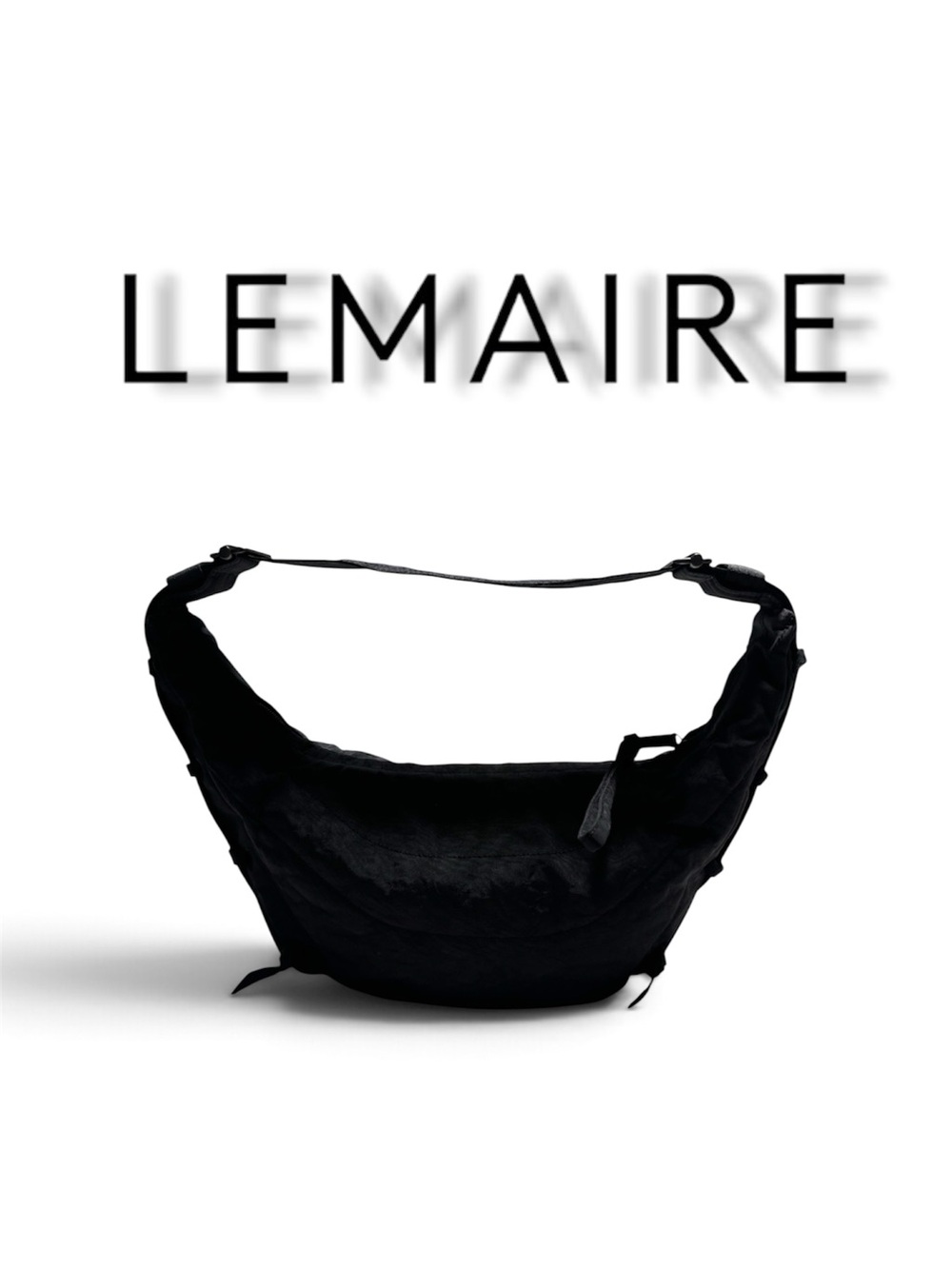 Lemaire Black Small Soft Game Bag BG293 LF845 Nylon Crossbody EUC discontinued